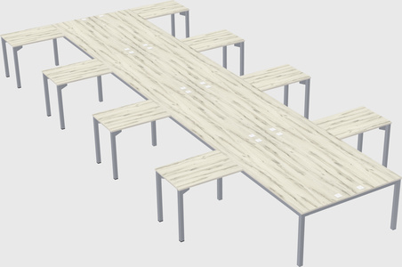 Shared l-shaped desk