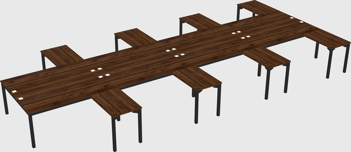 Shared l-shaped desk