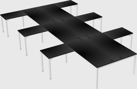 Shared l-shaped desk