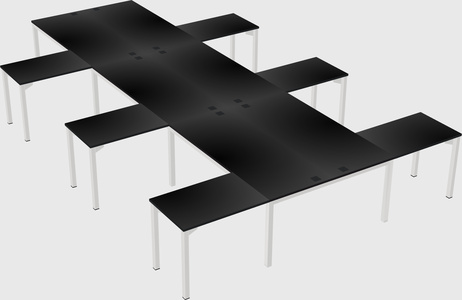 Shared l-shaped desk