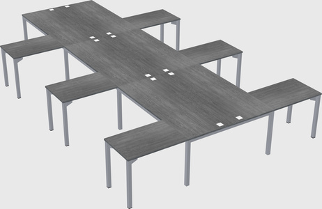 Shared l-shaped desk