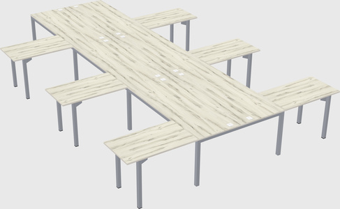 Shared l-shaped desk