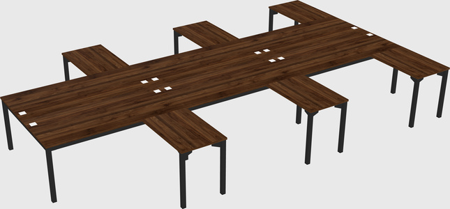 Shared l-shaped desk