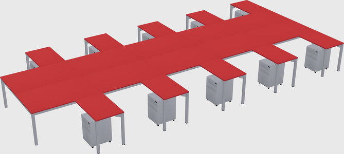 Shared l-shaped desk