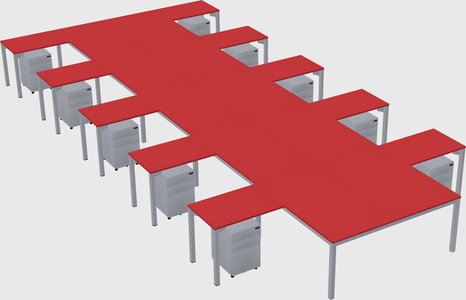 Shared l-shaped desk