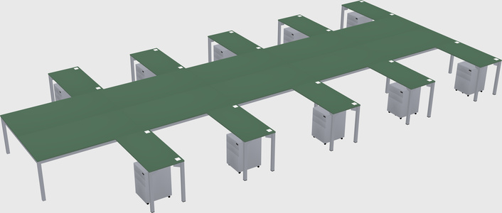 Shared l-shaped desk