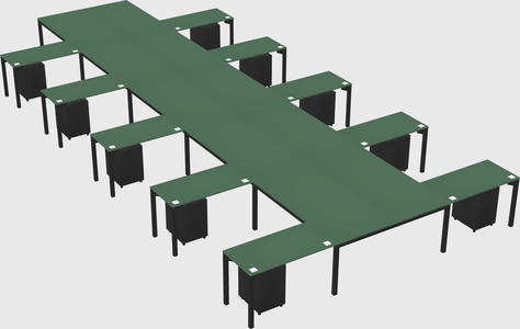 Shared l-shaped desk