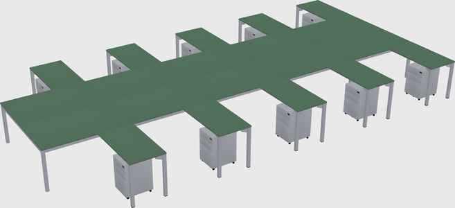 Shared l-shaped desk