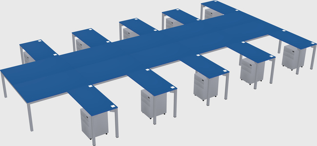 Shared l-shaped desk