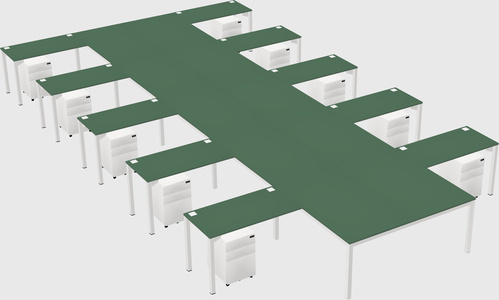 Shared l-shaped desk