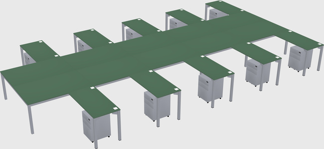 Shared l-shaped desk