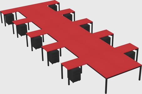 Shared l-shaped desk