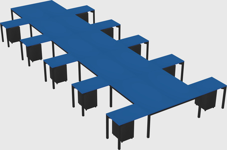 Shared l-shaped desk