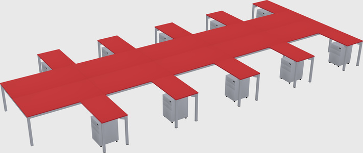 Shared l-shaped desk