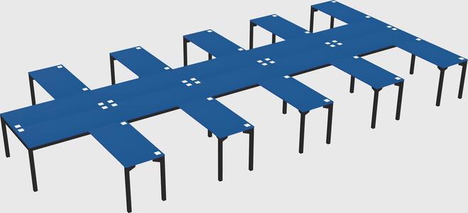 Shared l-shaped desk