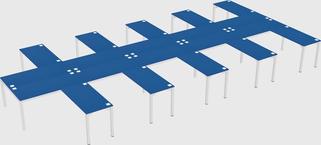 Shared l-shaped desk