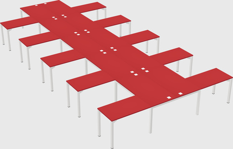 Shared l-shaped desk