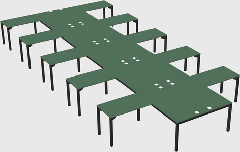 Shared l-shaped desk