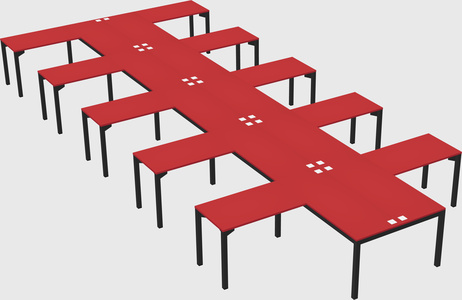 Shared l-shaped desk