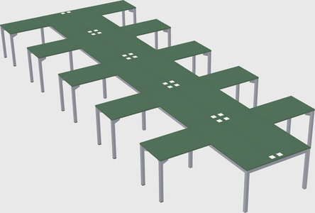 Shared l-shaped desk