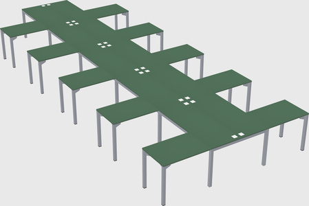 Shared l-shaped desk