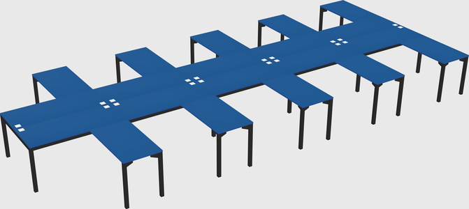 Shared l-shaped desk