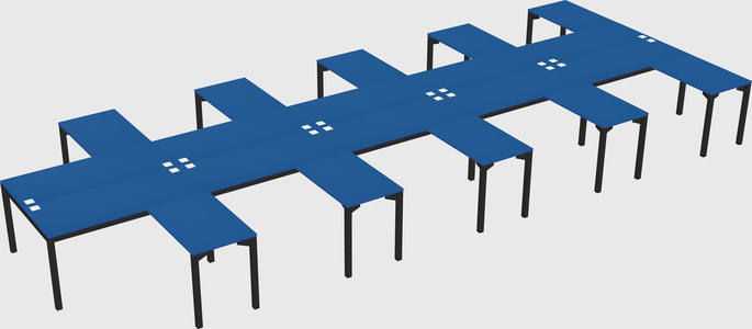 Shared l-shaped desk