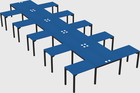 Shared l-shaped desk