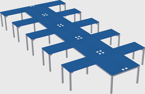 Shared l-shaped desk