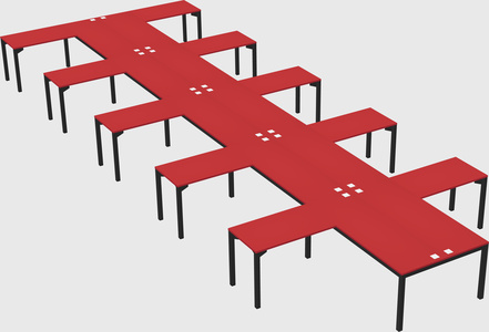 Shared l-shaped desk