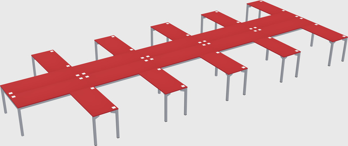 Shared l-shaped desk