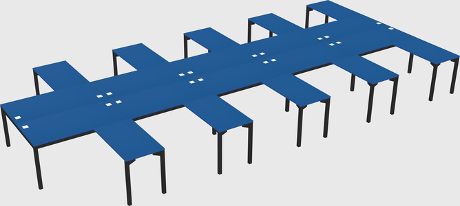 Shared l-shaped desk