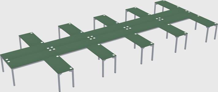 Shared l-shaped desk