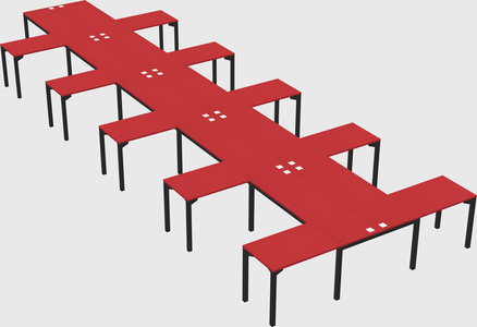 Shared l-shaped desk