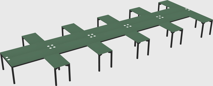 Shared l-shaped desk
