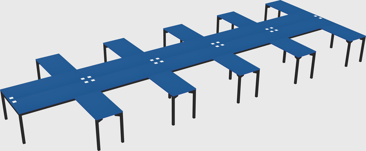 Shared l-shaped desk