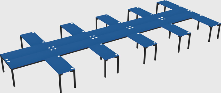 Shared l-shaped desk