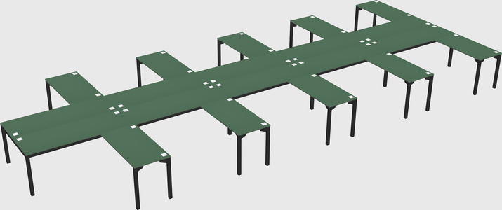 Shared l-shaped desk