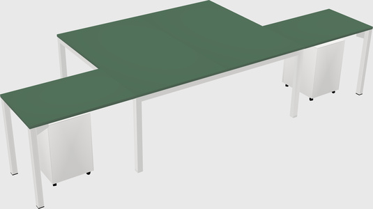 Shared l-shaped desk
