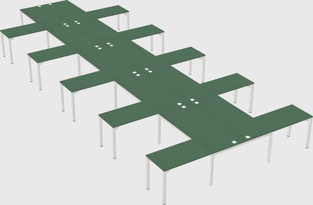 Shared l-shaped desk