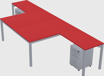 Shared l-shaped desk