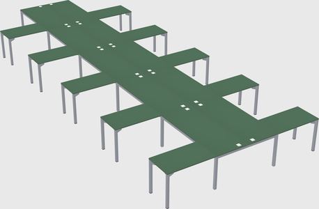 Shared l-shaped desk