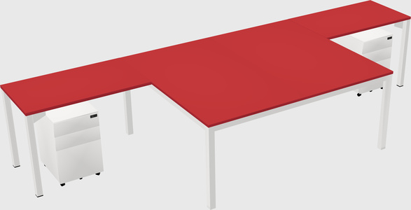 Shared l-shaped desk