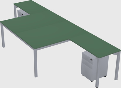 Shared l-shaped desk