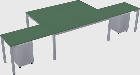 Shared l-shaped desk