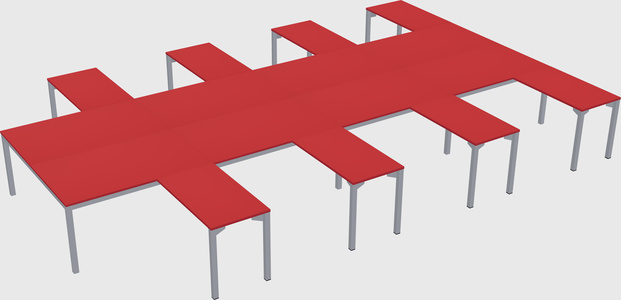 Shared l-shaped desk