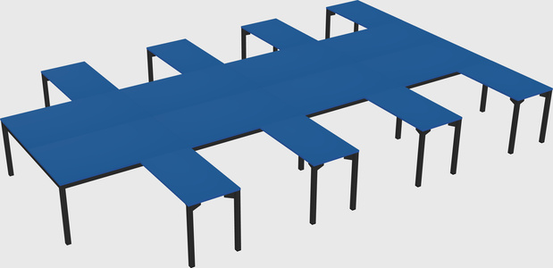 Shared l-shaped desk