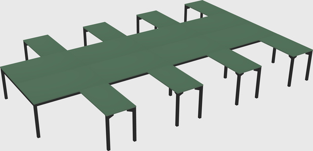 Shared l-shaped desk