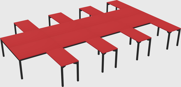 Shared l-shaped desk