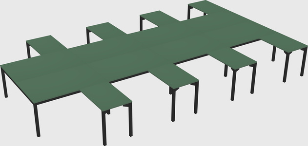 Shared l-shaped desk